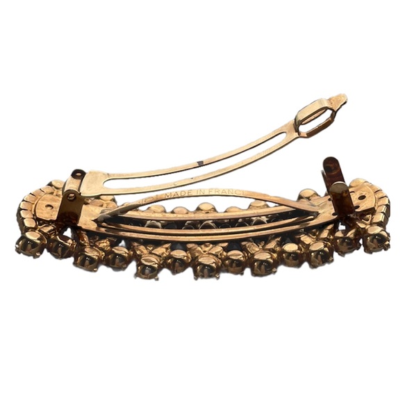 Vintage French Hair Jewelry Gold Jeweled Barrette Made in France High Quality main image 15